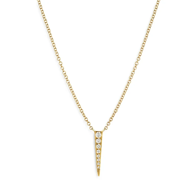 Zoe Lev 14K Yellow Gold Diamond Dagger Pendant Necklace, 18