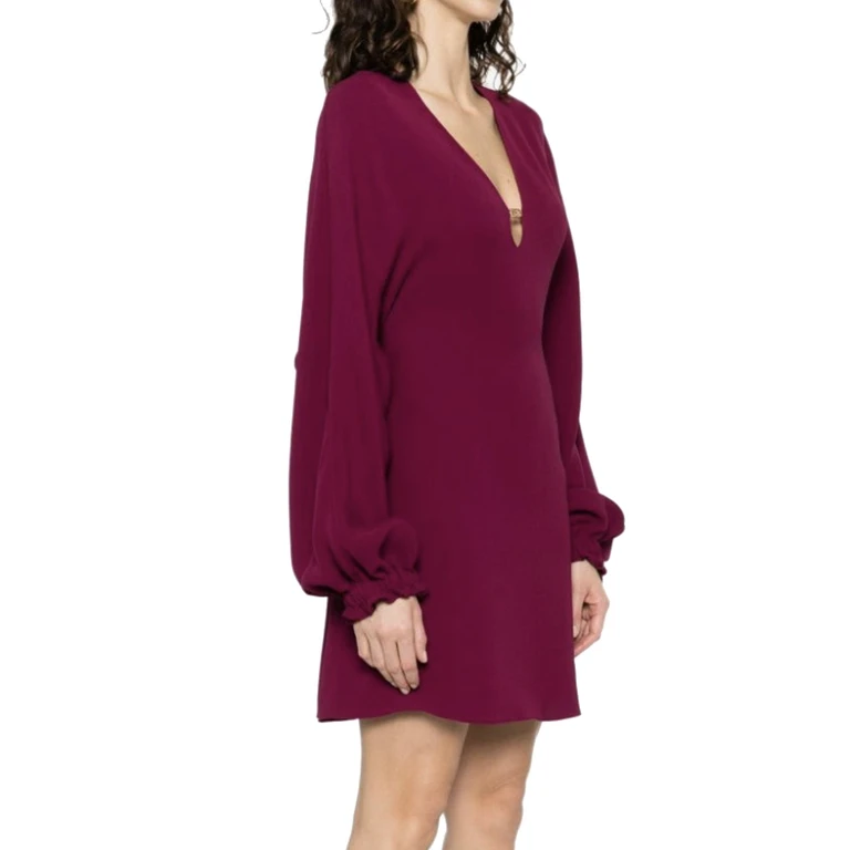 Fendi Cady Silk Dress Purple - Women