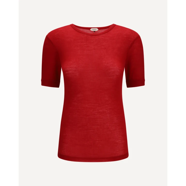 T-shirt in maglia a coste Versace da donna