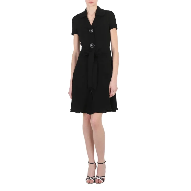 Moschino Ladies Black Short-Sleeved Mini Shirt Dress