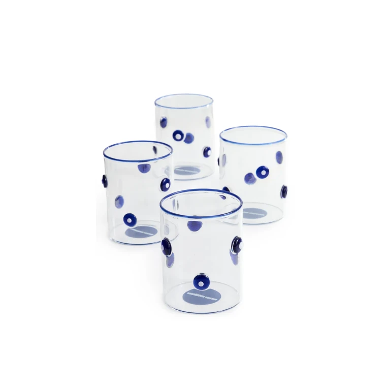 Jonathan Adler Boxed Dottie Rocks Glassware Blue One Size