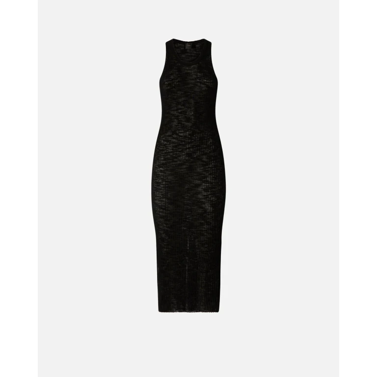 Pinko Robe midi près du corps côtelée avec déchirures