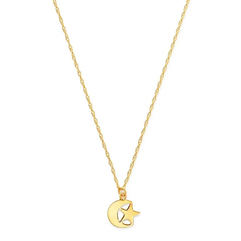 Star & Moon Pendant Necklace in 14K Yellow Gold, 18 - Exclusive