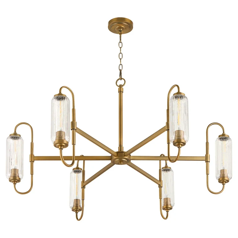 Brushed Brass Chandelier from the Whitmire Collection