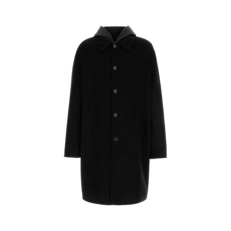 Prada Black Cashmere Coat Nero Cappotti - Men
