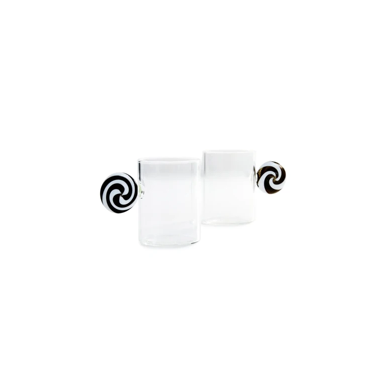 FAZEEK Swirl Espresso Cups Set of 2 Black/White One Size