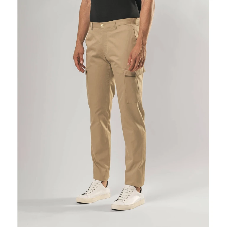 Larusmiani Cotton Cargo Austin Blue Trousers No Pinces - Men