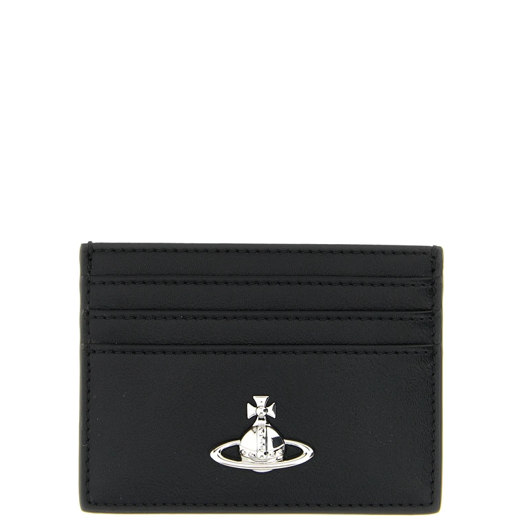 Vivienne Westwood Orb Bas Relief card holder Black Polyester Wallets, Holders - Women