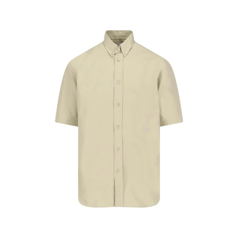 Burberry Logo-embroidered Short Sleeved Poplin Shirt