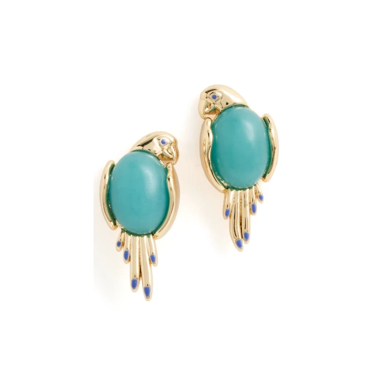 Lele Sadoughi Eileen Parrot Stud Earrings Turquoise One Size