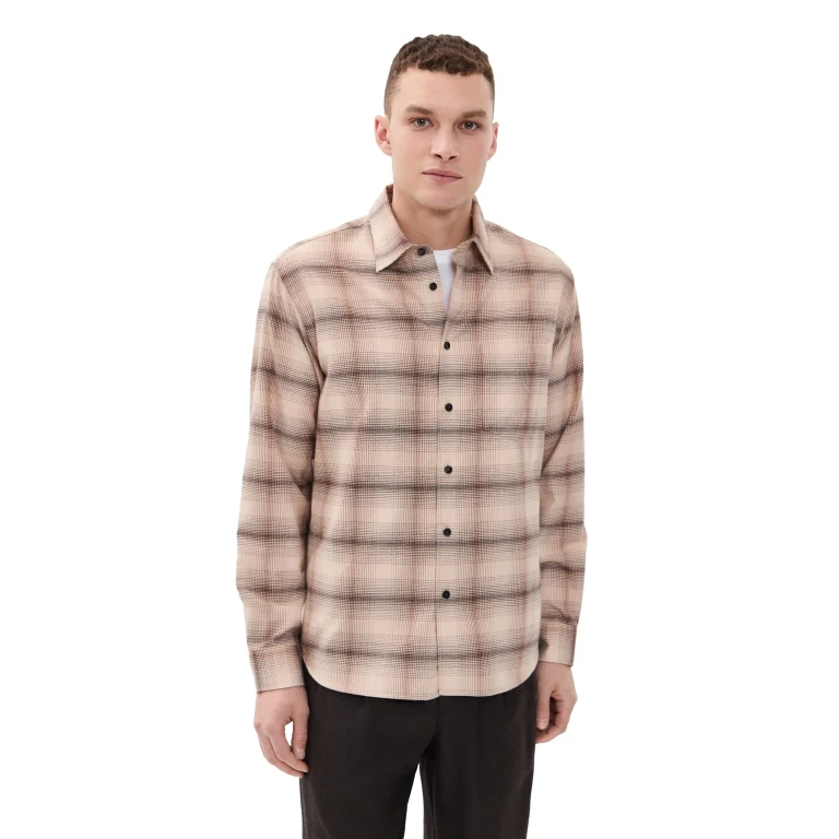 Theory 페이디드 체크 위켄드 셔츠 알라바스터 멀티 XXL