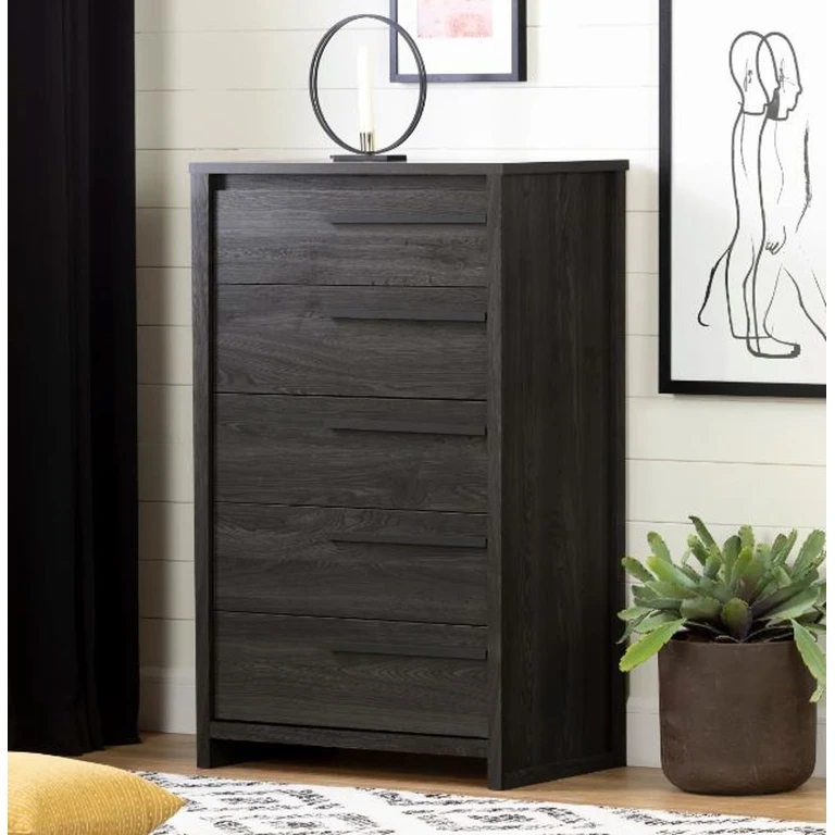 Tao Gray Oak 5-Drawer Chest - South Shore