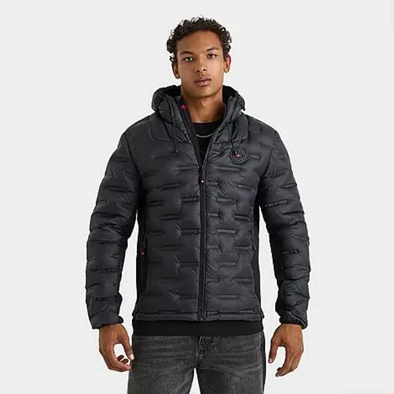 Zavetti Men's Canada Vuziro Hybrid Puffer Jacket in Black Size: Small