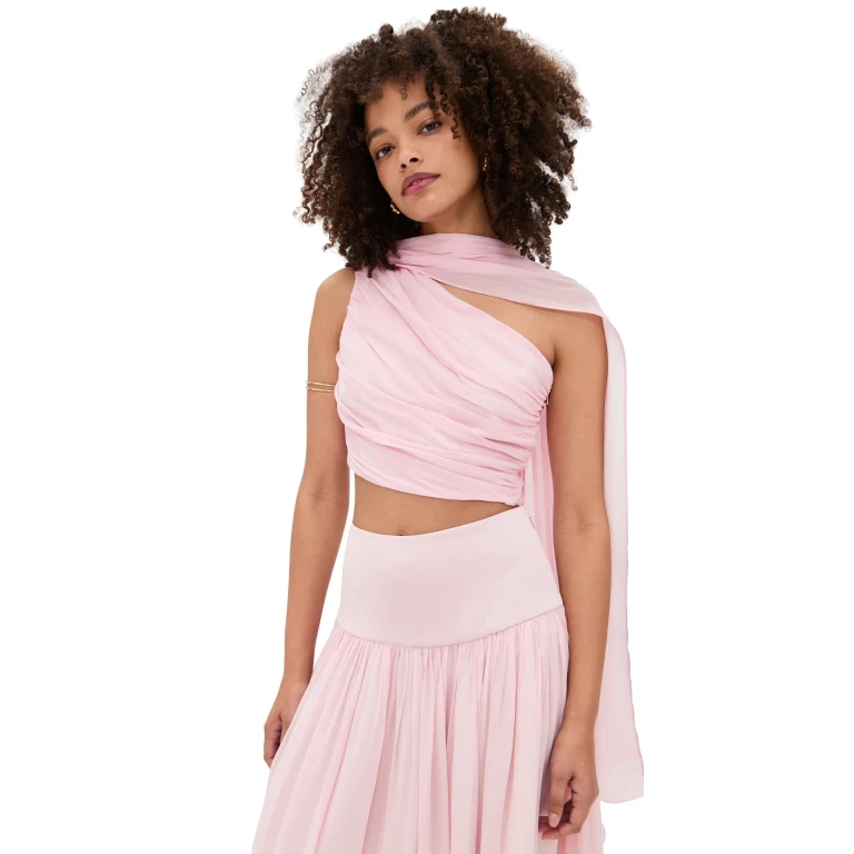 POSSE Solene One Shoulder Top Mauve S