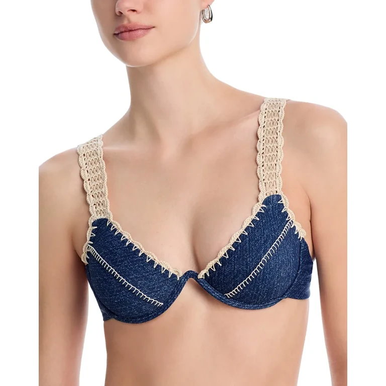 Capittana Alessia Denim Bikini Top - Exclusive