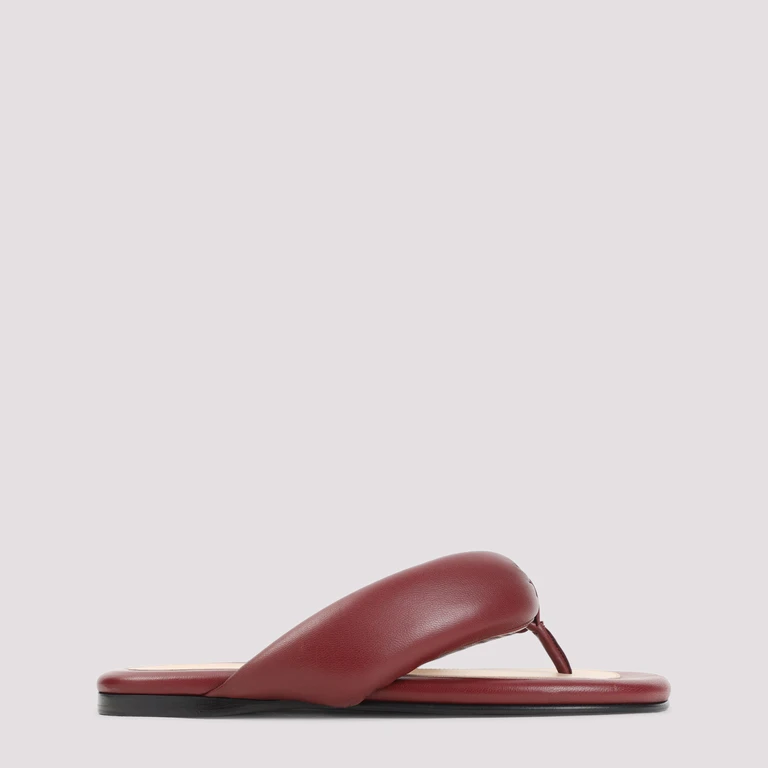 Carven Leather Sandals Red Lamb Shoe - Women