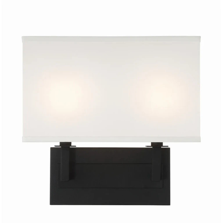 Black Forged Two Light Wall Sconce from the Durham Collection