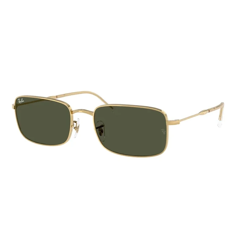 Ray Ban G-15 Green Rectangular Sunglasses RB3746 001/31 56