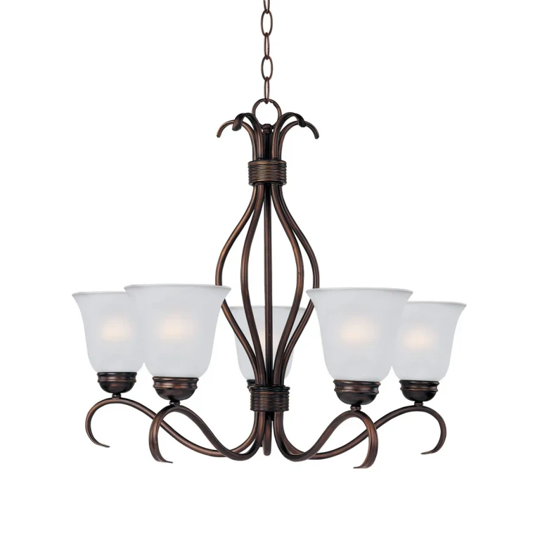 Oil Rubbed Bronze Five Light Chandelier from the Basix Collection