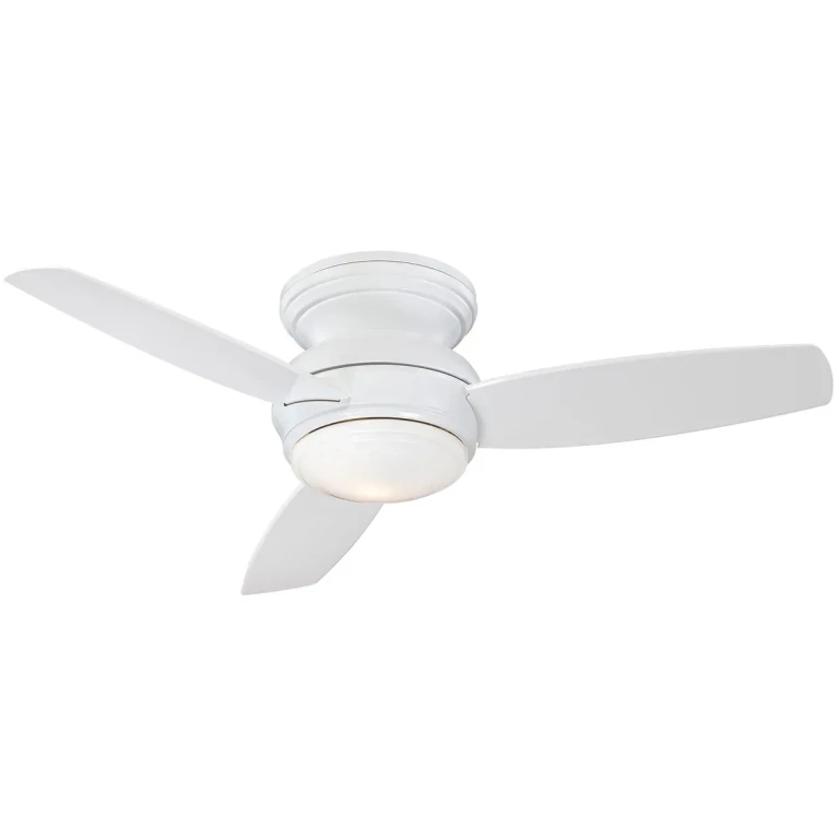 Minka-Aire Traditional Concept 44" LED Indoor/Outdoor Flush Mount Ceiling Fan in White