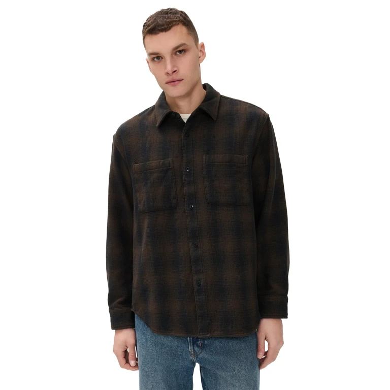 Madewell Long Sleeve Flannel Work Shirt Brushed Ombre Plaid S