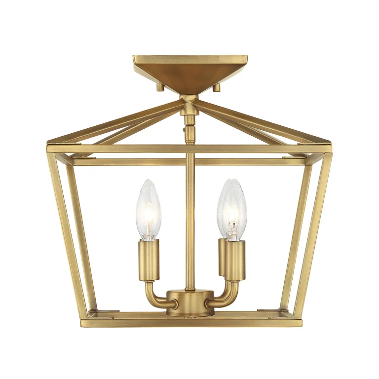 Savoy House Townsend Semi-Flush Ceiling Light in Warm Brass - 6-328-4-322