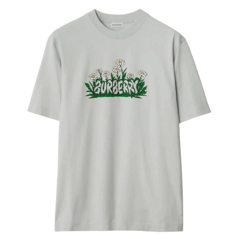 Burberry Daisy Logo Print Cotton T Shirt
