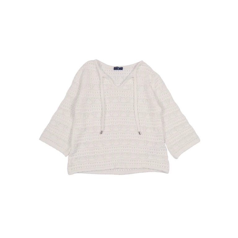 Ermanno Scervino Kids Cotton Crochet Top Panna