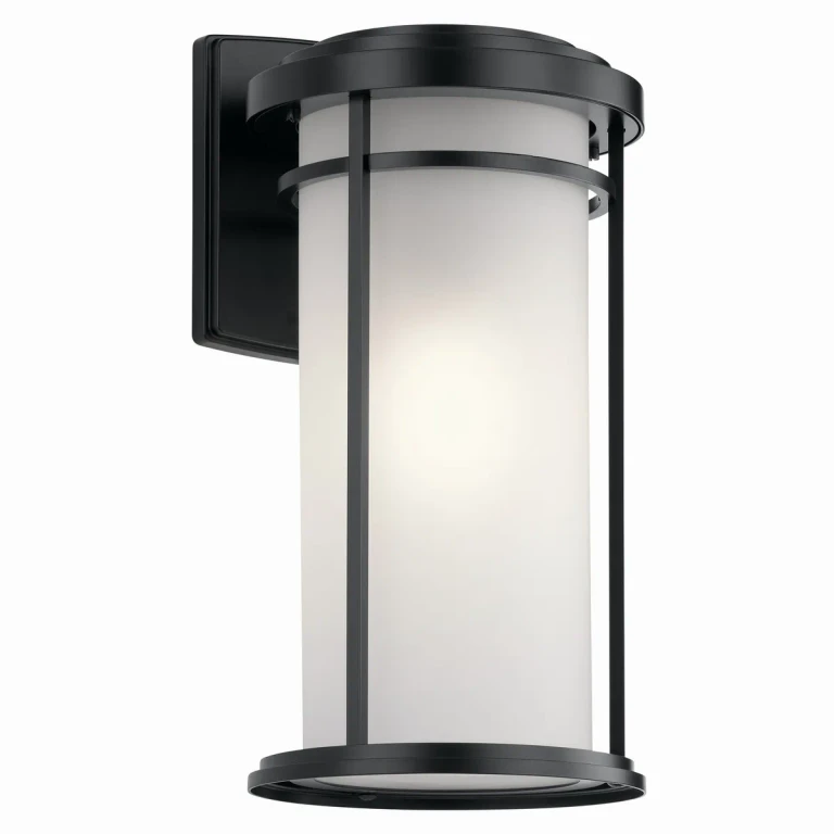 Toman 1-Light 20" Outdoor Wall Lantern in Black