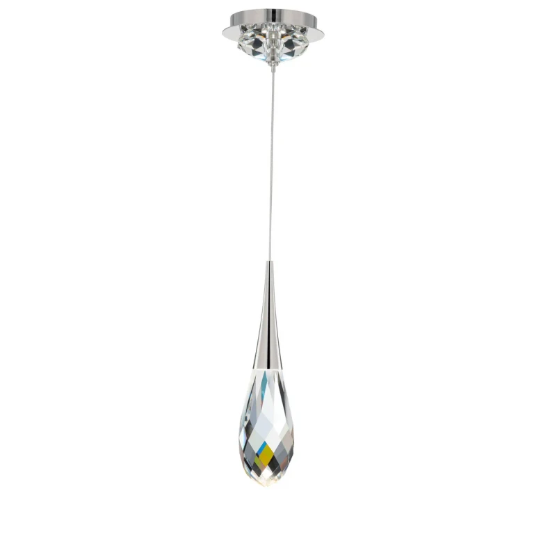 Hibiscus 1-Light LED Mini Pendant in Polished Nickel