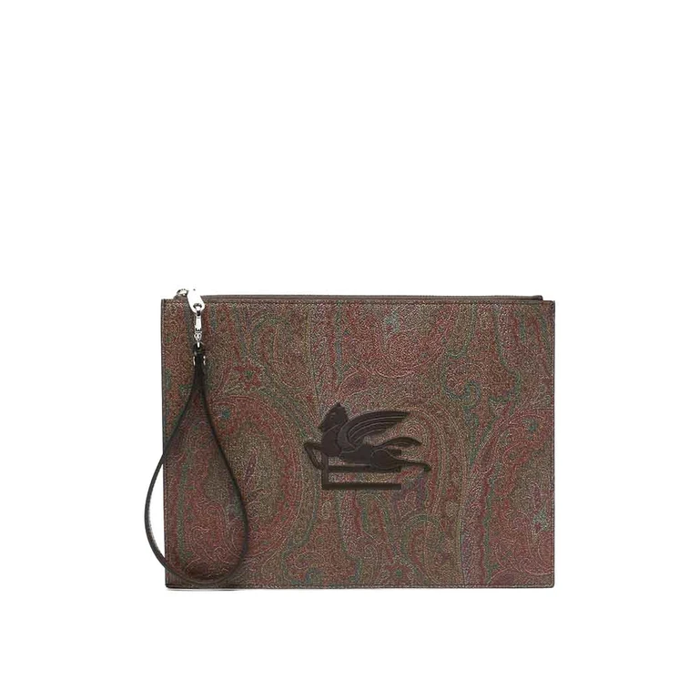 Bolso de mano Etro con estampado Paisley y logo bordado