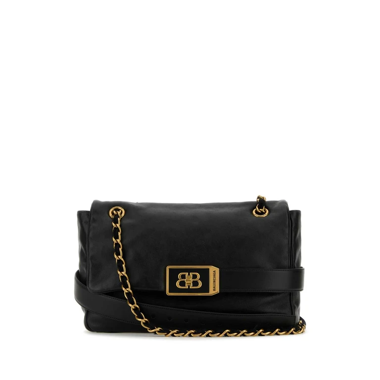 Balenciaga 블랙 레더 미디엄 모듀 숄더백