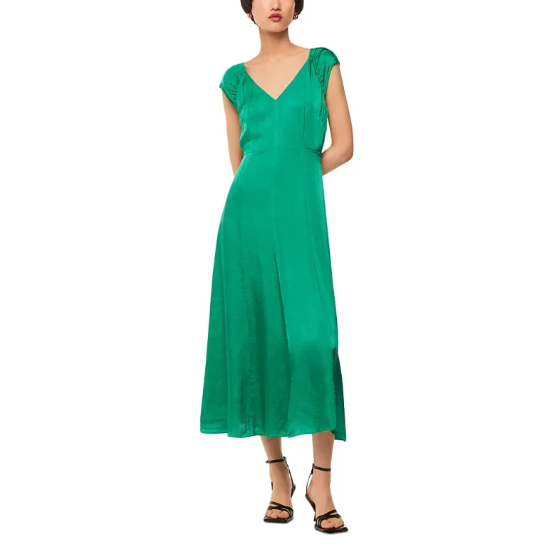 Whistles Arie Hammere Dsatin Midi Dress