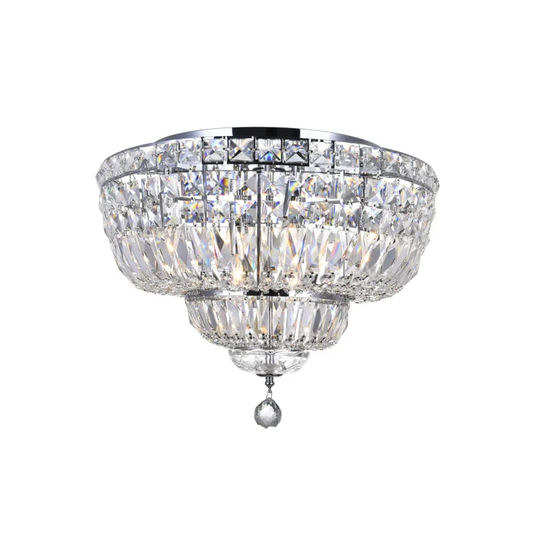 Chrome Eight Light Flush Mount from the Stefania Collection