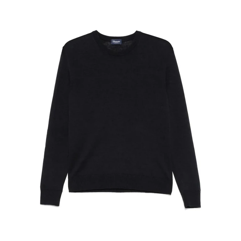 Drumohr Pull Col Rond - Bleu Foncé