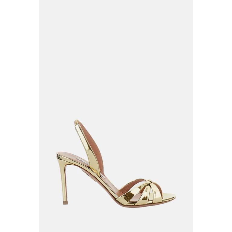 Aquazzura Sandals Golden Patent Leather - Women