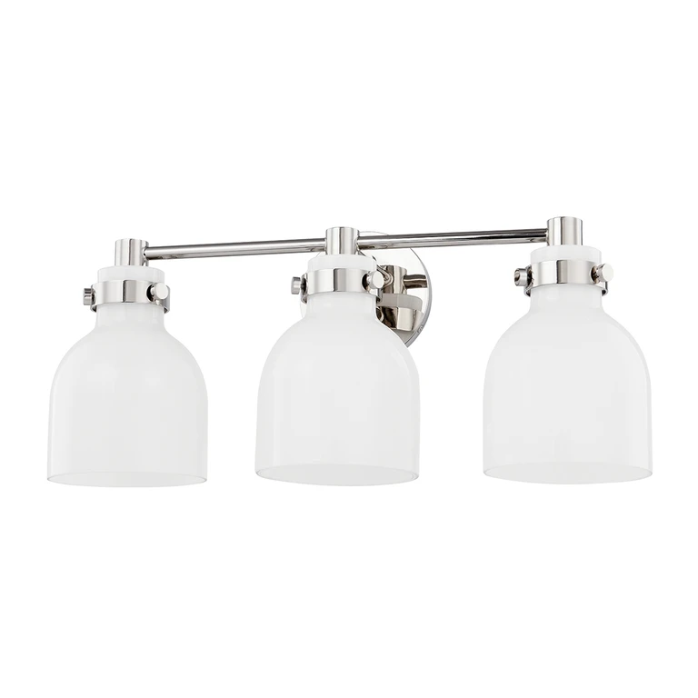 Elli 3-Light Bathroom Vanity Light in Polished Nickel