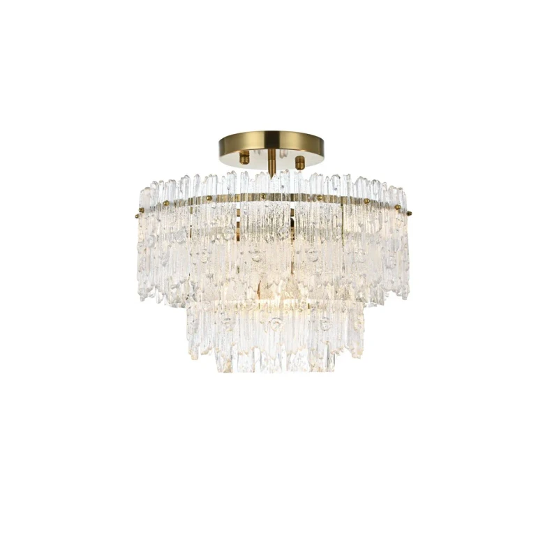 Satin Gold Four Light Flush Mount from the Emilia Collection