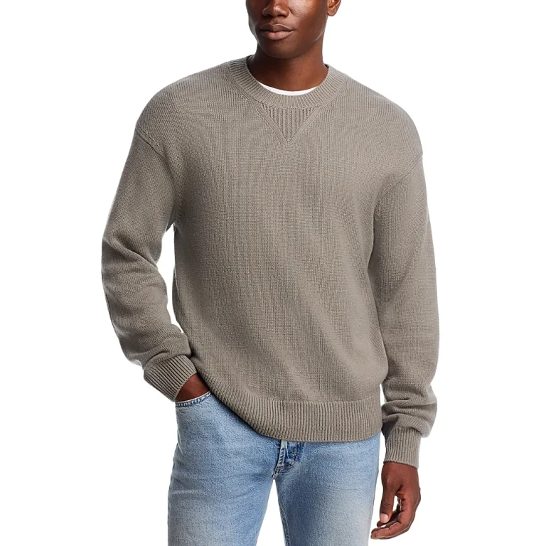 Frame Suede Patch Crewneck Sweater