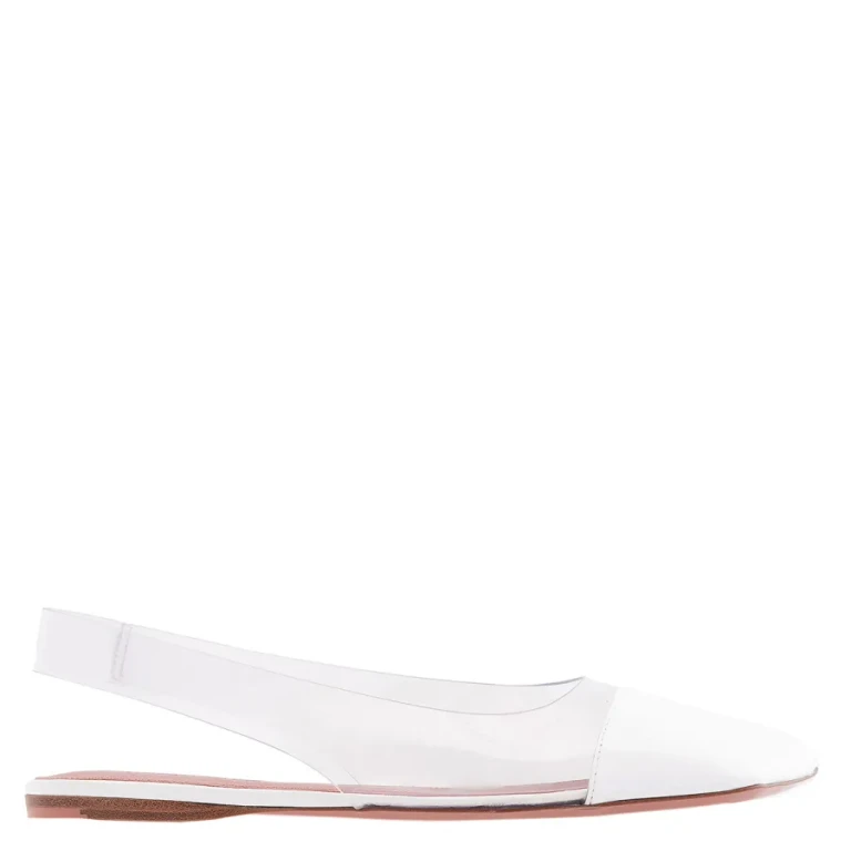 Amina Muaddi Transparent-Design Slingback Ballerina Flats