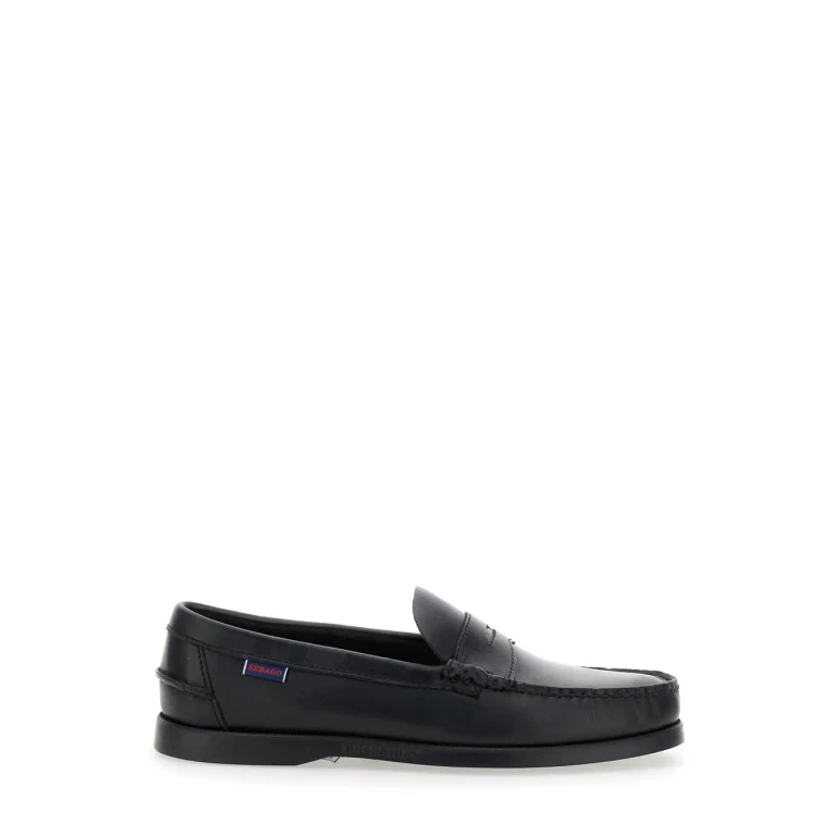 Sebago dolphin Black Loafers With Side Logo Label And Slip On Design In Leather Man