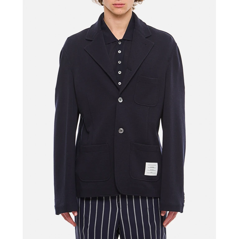Thom Browne Jackets Blue Virgin Wool - Men