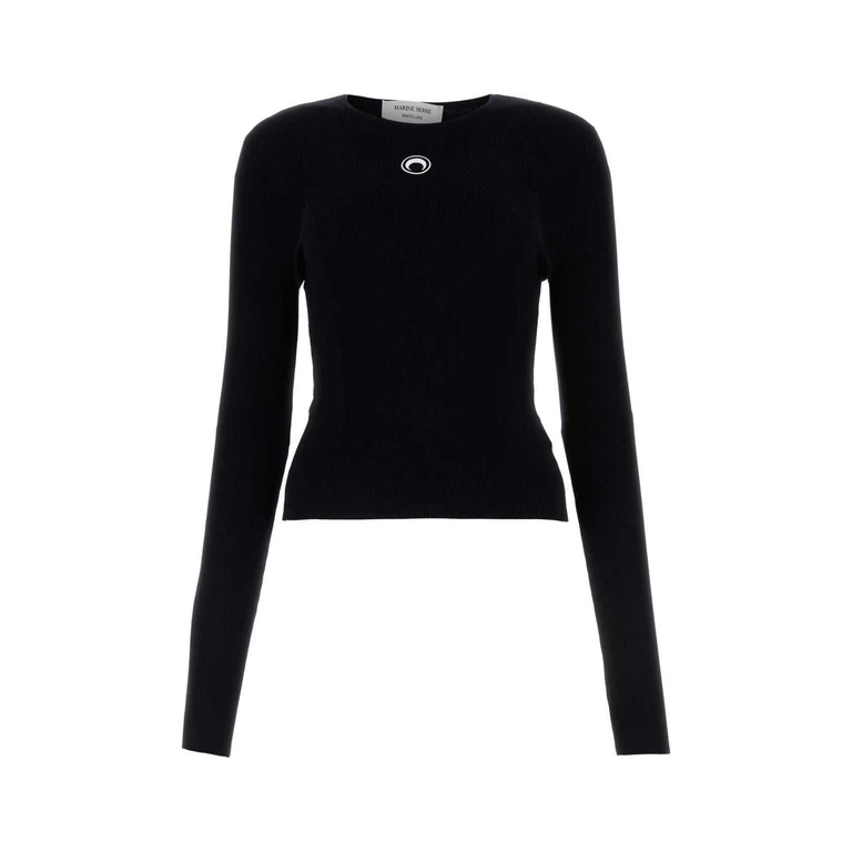 Marine Serre Logo Embroidered Long-sleeve Top