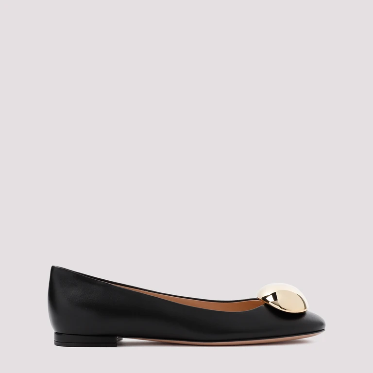 Gianvito Rossi Ballerina Black Nappa Leather Shoe - Women