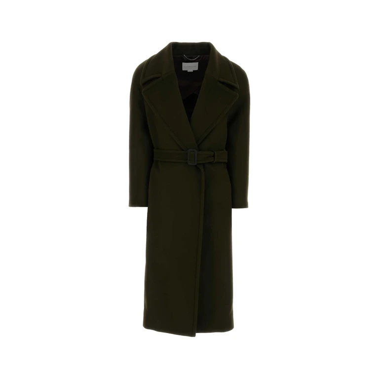 Stella McCartney Bottle Green Wool Coat Darkkhaki F: Cupro T1: Cappotti - Women