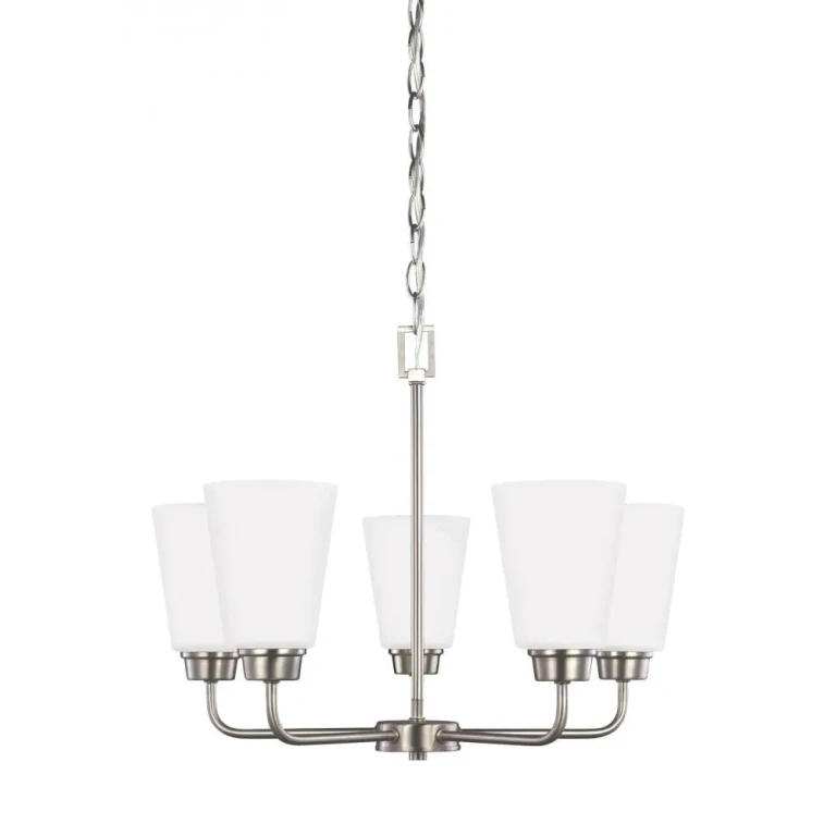 Brushed Nickel Five Light Chandelier from the Kerrville Collection