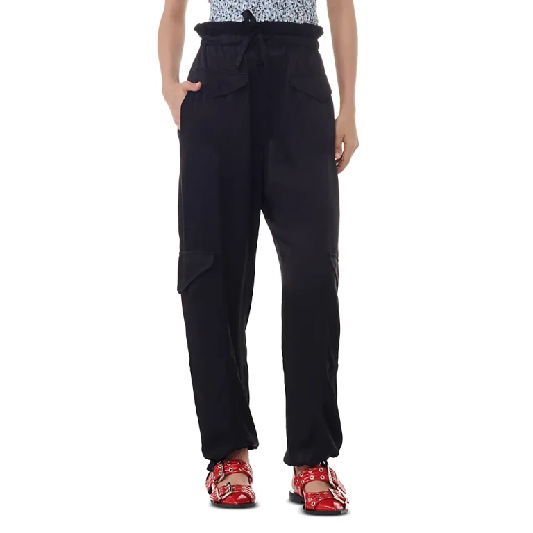 Ganni Washed Satin Pocket Pants