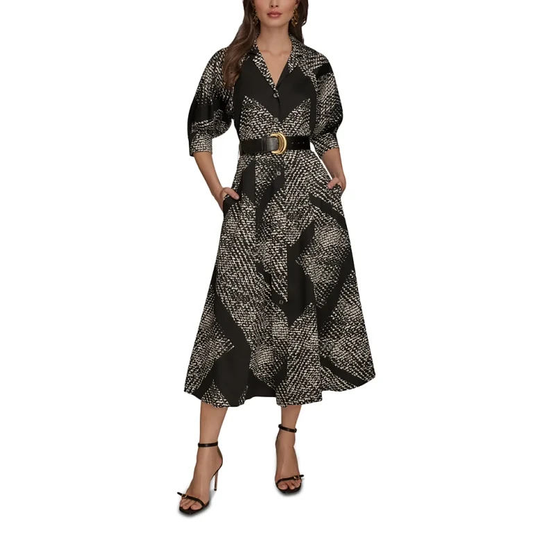 Donna Karan Belted Midi Shirt Dress