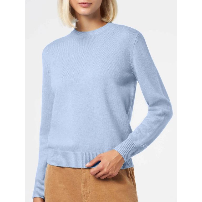 Mc2 Saint Barth Cashmere Sweater Sorbonne Light Blue - Women
