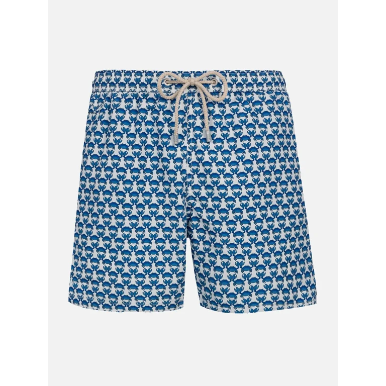 MC2 Saint Barth Lighting Micro Fantasy White Crab Print Swim Shorts
